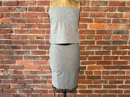 185 Vintage Kors Michael Kors Gray Strapless Skirt Set
