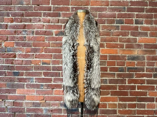 200 Vintage Silver Fox Fur Scarf Shawl