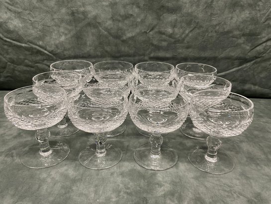032 Set Of Twelve Waterford Cut Crystal Cocktail Martini Glasses