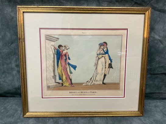 103 Laurie And Whittle Belles And Beaux Of Paris Lithograph Framed