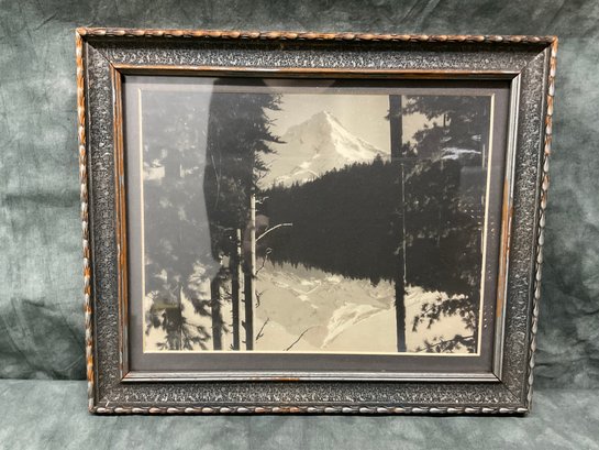 105 Slocom Vonnerberg Mount Hood From Lost Lake Black & White Mountain Peak View Photograph