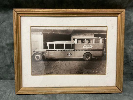 109 Pacific Northwest Traction Co. Parlor Observation Coach Black & White Photograph Framed