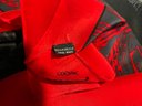 162 Vintage Camus Extra Cognac Pure Silk Red And Black Marble Scarf