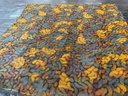 168 Vintage Chiffon Yellow And Blue Sheer Scarf