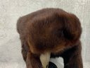 202 Vintage Mink Fur Earflap Brown Winter Hat