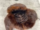 202 Vintage Mink Fur Earflap Brown Winter Hat