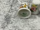 235 Lot Of 6 Vintage Porcelain And Sterling And Enamel Thimbles And Embroidered Pill Boxes