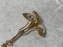001 Antique 14k Gold Art Nouveau Pearl Necklace Pendant