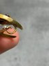 019 Antique Art Nouveau 10k Gold Pearl And Garnet C Clasp Bird Crescent Moon Brooch
