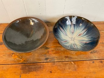 #142RA  Lot Of 2 NW Studio Pottery Bowls , Signed