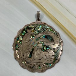 018 Abalone Mexican Sterling Silver Necklace Pendant