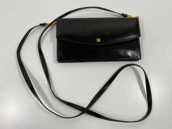 123 Vintage Bosca Black Leather Wallet Clutch Purse