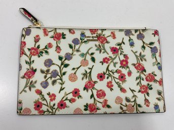 144 Vintage Kate Spade Floral Print Leather Striped Interior Wallet Card Holder
