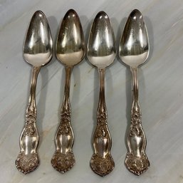 104 WM Rogers & Sons Silver Plated Floral Spoons Set Of 4