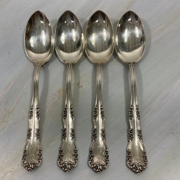 105 Set Of Four Sterling Silver Monogrammed Spoons, 62 Grams