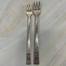 107 Community Silver Plated Set Of Two Cocktail Forks
