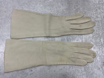 152 Vintage Suede Leather Beige Mid Length Casual Gloves