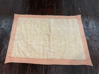 161 Vintage Mink White Fur Pink Bow Lap Blanket