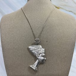 179 Sterling Silver Egyptian Queen Pendant On Sterling Silver Chain