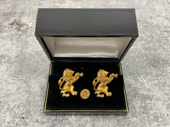 216 Vintage Talismans By Zailo 'Leo' Lion Cufflinks And Pin