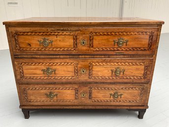 006 18th Century Italian Neoclassical Marquetry Walnut Dresser Drawers #1