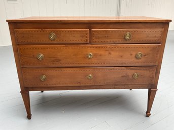 008 Vintage Italian Neoclassical Parquetry Chest Dresser Drawers