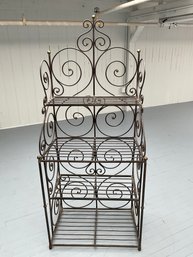 010 Vintage Wrought Iron Baking Rack Shelves/Outdoor Plant Pot Rack