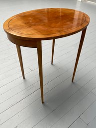 028 Antique Oval Glazed Top Side Table