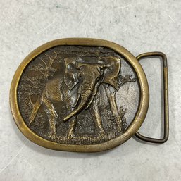 093 Indiana Metal Craft Bronze Elephant Belt Buckle