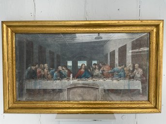 066 Vintage Leonardo Da Vinci Last Supper Gold Framed Print