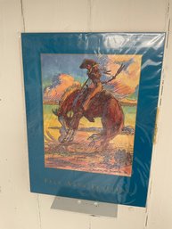 069 Vintage Buckeye Blake 1996 Bucking Cowboy Fall Arts Festival Framed Poster Print