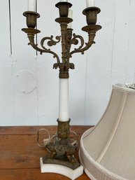 126 Vintage Dale Tiffany Bronze Candelabra/ Table Lamp