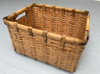 124 Antique Hand Woven Large Wicker Basket