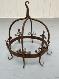 131 Antique Victorian Wrought Iron Hanging Kitchen Pot Holder