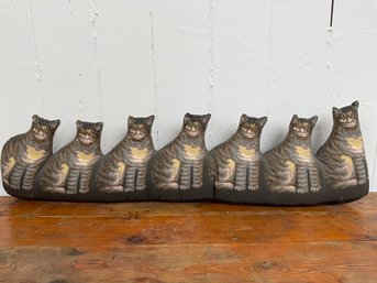 135 Vintage Lillian Vernon Gray Striped Tabby Cat Stuffed Fabric Door Draft Stopper