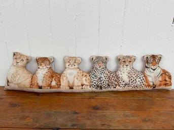 136 Vintage Italian Tiger Cheetah Lion Jaguar Cubs Wild Cats Door Draft Stopper #1