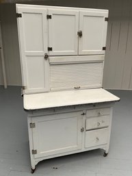 150 Antique White Hoosier Cabinet Kitchen Queens, Flower Shifter, Wheels