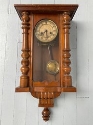 156 Antique Gustav Becker Wood Wall Regulator Clock