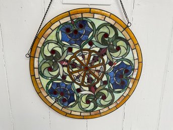 162 Vintage Tiffany Style Stained Glass Round Wall Hanging Window