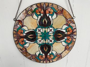 163 Vintage Tiffany Style Stained Glass Round Wall Hanging Window #2