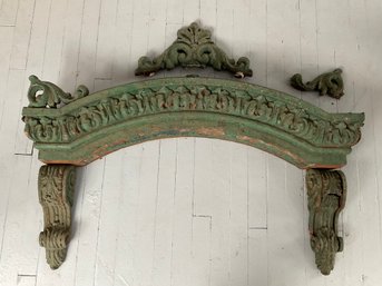 164 Antique Architectural Salvage Green Arch, Heavy