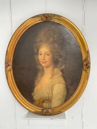 167 Antique Gold Gilt Framed Portrait Of Queen Louise 1776-1810 Painting Print