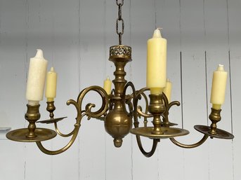 177 Antique Candle Holding Brass Chandelier