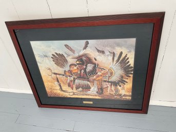 075 Michael Gentry (1940 - 1994) 'Eagle Dancer' Signed Framed Print