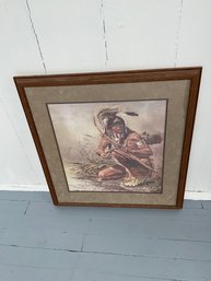 074 Michael Gentry (1940 - 1994) 'Wary Warrior' Signed Framed Print