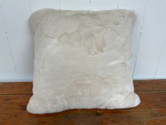 179 White Fur Square Throw Pillow