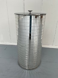 181 Vintage Mirrored Tile Disco Ball Style Wastebasket/Trash Bin