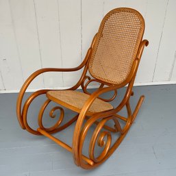 #6F Vintage Thonet Bentwood And Caned Rocking Chair #30