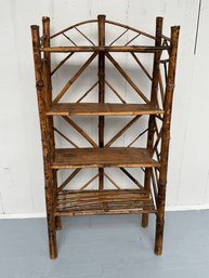 198 Antique Victorian Burnt Bamboo Shelves, AS IS