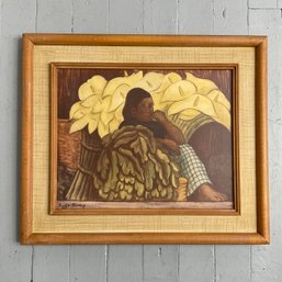 #34F Vintage 1938  Diego Rivera 'Lily Vendor' Print Lithograph Rudolf Lesch Fine Arts